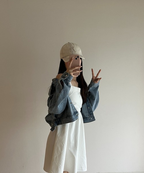 RiLi(リリ)の「ステッチリボンキャップ【RL】(キャップ・レディース・アイボリー/ネイビー・FREE)」の15枚目の写真