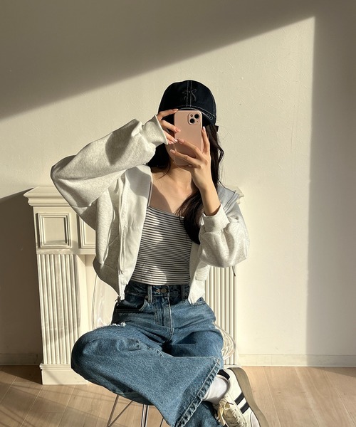 RiLi(リリ)の「ステッチリボンキャップ【RL】(キャップ・レディース・アイボリー/ネイビー・FREE)」の9枚目の写真