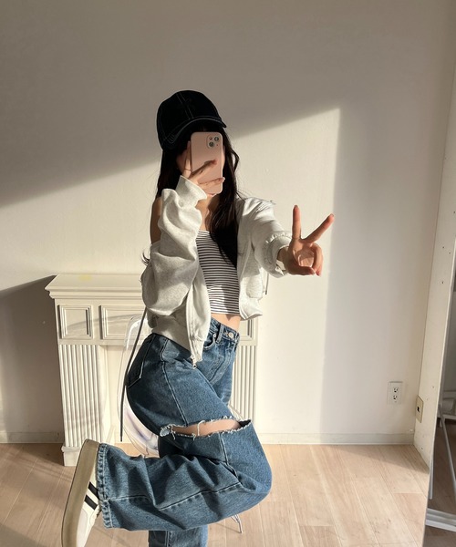 RiLi(リリ)の「ステッチリボンキャップ【RL】(キャップ・レディース・アイボリー/ネイビー・FREE)」の7枚目の写真