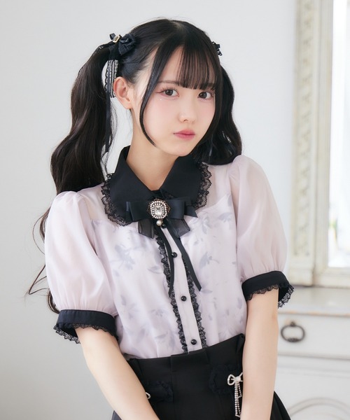 ROJITA(ロジータ)の「花柄プリントシアーブラウス(シャツ/ブラウス・レディース・ホワイト/ピンク/ブラック・FREE)」の16枚目の写真