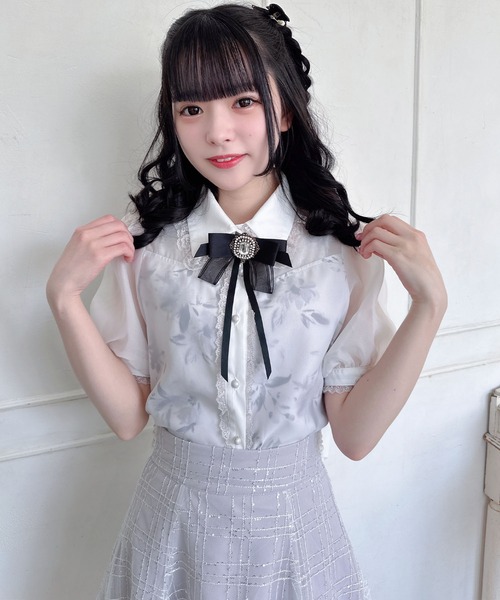 ROJITA(ロジータ)の「花柄プリントシアーブラウス(シャツ/ブラウス・レディース・ホワイト/ピンク/ブラック・FREE)」の22枚目の写真