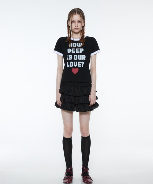 LUVISTRUE(ラヴイズトゥルー)の「RT HOW DEEP TEE(Tシャツ/カットソー・レディース・ブラック/ピンク/ホワイト・FREE)」の4枚目の写真