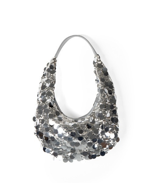 MAISON mou（メゾンムー）の「【recomend selection/セレクト】メタリックハンドバッグ 2404HCJB135（ハンドバッグ・レディース・シルバー/ブラック・FREE）」の2枚目の写真