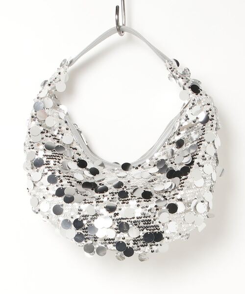 MAISON mou（メゾンムー）の「【recomend selection/セレクト】メタリックハンドバッグ 2404HCJB135（ハンドバッグ・レディース・シルバー/ブラック・FREE）」の3枚目の写真