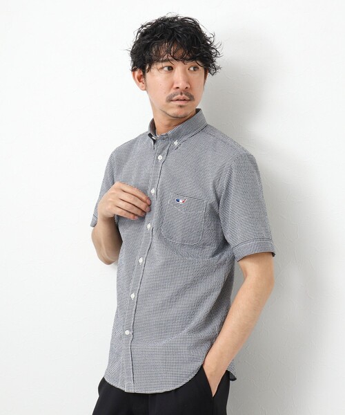 NOLLEY’S(ノーリーズ)の「リネンブレンド クジラBD 半袖シャツ(シャツ/ブラウス・メンズ・ネイビー/サックスブルー/ブラック系その他/グレイッシュブルー・M/L/XL/S)」の21枚目の写真