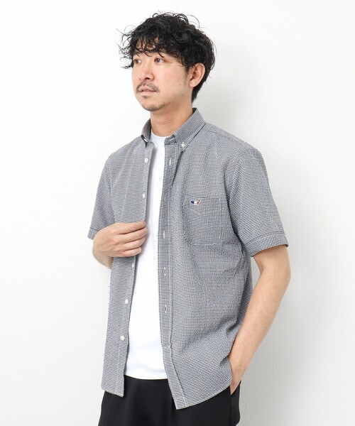 NOLLEY’S(ノーリーズ)の「リネンブレンド クジラBD 半袖シャツ(シャツ/ブラウス・メンズ・ネイビー/サックスブルー/ブラック系その他/グレイッシュブルー・M/L/XL/S)」の17枚目の写真