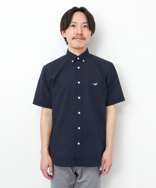 NOLLEY'S（ノーリーズ）の「リネンブレンド クジラBD 半袖シャツ