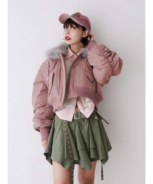 jouetie(ジュエティ)の「アシメヘムベルテッドミニスカート(スカート・レディース・ブラック/カーキ/レッド/ブラウン・MEDIUM)」の14枚目の写真