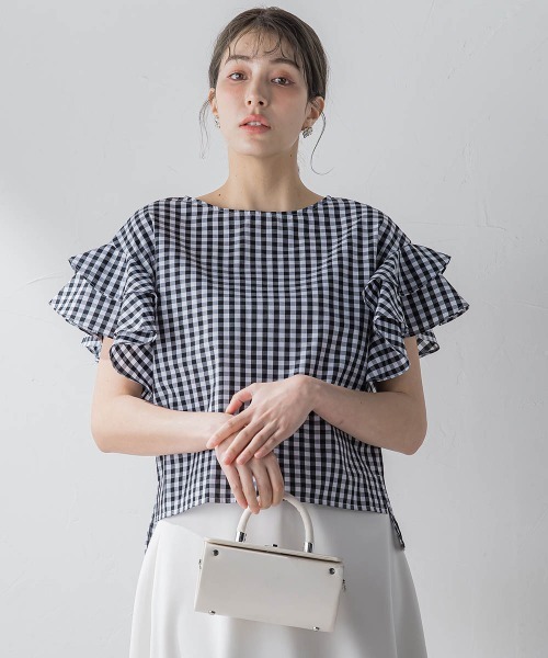 ketty(ケティ)の「TCブロードラッフルスリーブブラウス≪洗濯機で洗える≫(シャツ/ブラウス・レディース・オフホワイト/ブルー/アイボリー/ダークネイビー・M)」の17枚目の写真