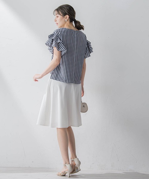 ketty(ケティ)の「TCブロードラッフルスリーブブラウス≪洗濯機で洗える≫(シャツ/ブラウス・レディース・オフホワイト/ブルー/アイボリー/ダークネイビー・M)」の19枚目の写真
