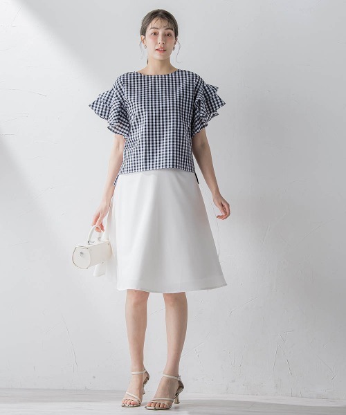 ketty(ケティ)の「TCブロードラッフルスリーブブラウス≪洗濯機で洗える≫(シャツ/ブラウス・レディース・オフホワイト/ブルー/アイボリー/ダークネイビー・M)」の20枚目の写真