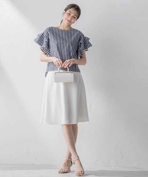 ketty(ケティ)の「TCブロードラッフルスリーブブラウス≪洗濯機で洗える≫(シャツ/ブラウス・レディース・オフホワイト/ブルー/アイボリー/ダークネイビー・M)」の21枚目の写真