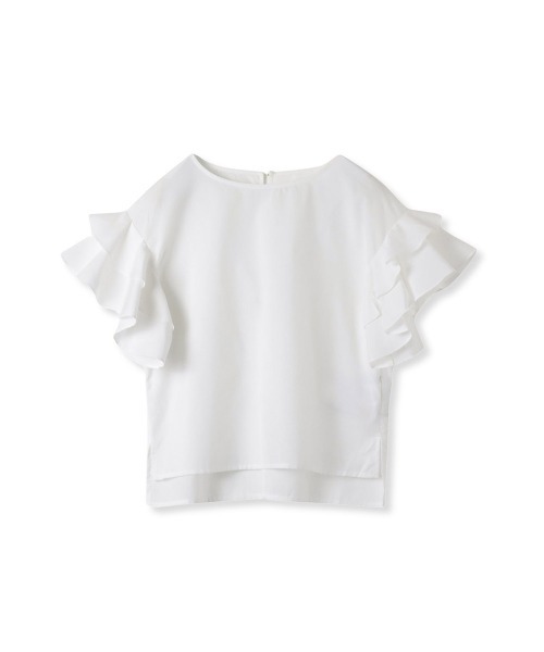 ketty(ケティ)の「TCブロードラッフルスリーブブラウス≪洗濯機で洗える≫(シャツ/ブラウス・レディース・オフホワイト/ブルー/アイボリー/ダークネイビー・M)」の6枚目の写真