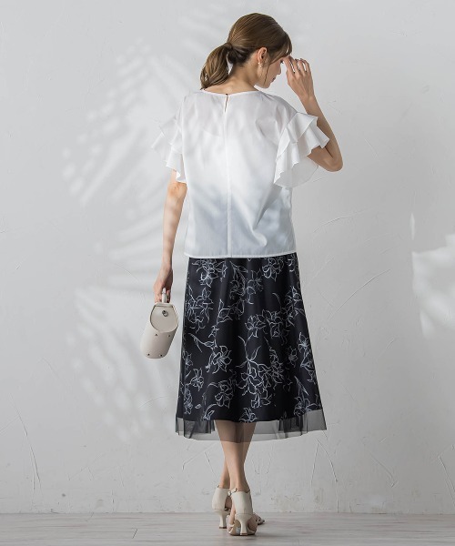 ketty(ケティ)の「TCブロードラッフルスリーブブラウス≪洗濯機で洗える≫(シャツ/ブラウス・レディース・オフホワイト/ブルー/アイボリー/ダークネイビー・M)」の15枚目の写真