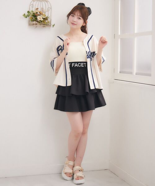 ems excite（エムズエキサイト）の「ハイウエストフリルミニSK（スカート・レディース・ブラック系その他2/ブラック/ブルー・FREE）」の8枚目の写真