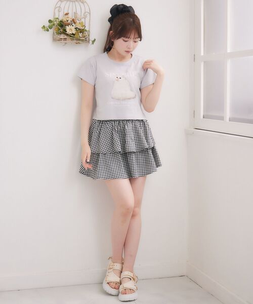 ems excite（エムズエキサイト）の「ハイウエストフリルミニSK（スカート・レディース・ブラック系その他2/ブラック/ブルー・FREE）」の18枚目の写真