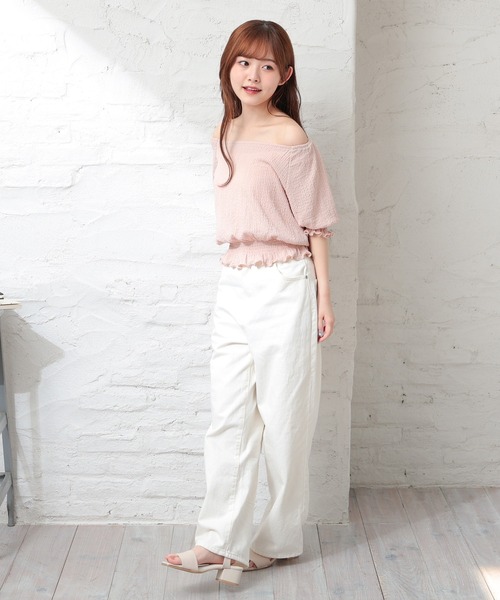 Honeys（ハニーズ）の「オフショル2wayトップス（Tシャツ