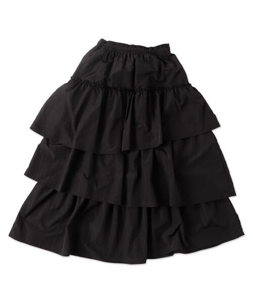 WEGO（ウィゴー）の「WEGO/ナイロンティアードロングスカート（スカート・レディース・ブラック・FREE）」の12枚目の写真