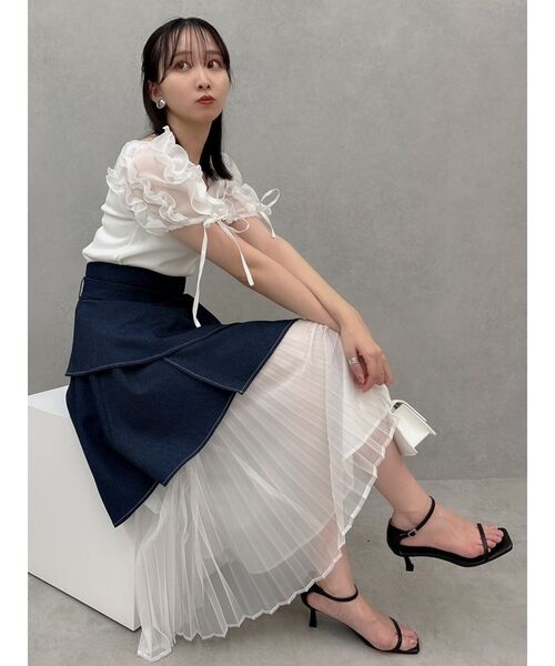 dazzlin（ダズリン）の「ショルダーボリュームフリルカットプルオーバー（Tシャツ/カットソー・レディース・グレー/オフホワイト/ブラック/ピンク/その他1・FREE）」の17枚目の写真