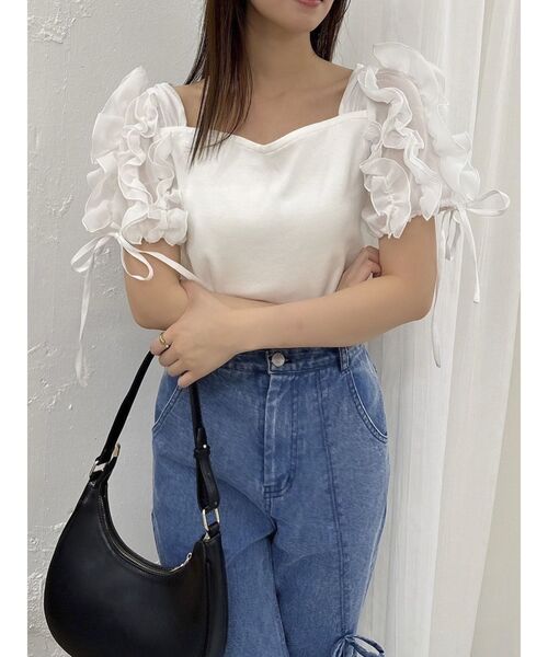 dazzlin ショルダーボリュームフリルカットプルオーバー ショルダーボリュームフリルカットプルオーバー[品番