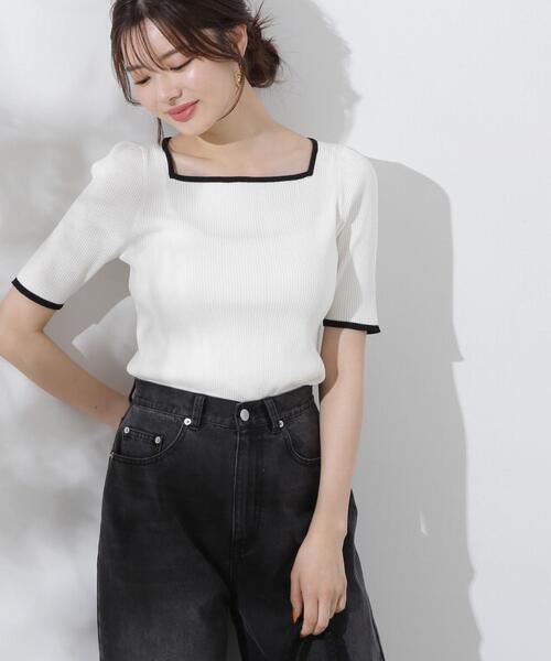 PROPORTION BODY DRESSING(プロポーションボディドレッシング)の「スクエアネックリブニット / 1214270701(ニット/セーター・レディース・ホワイト系その他/ブラック/イエロー・SMALL/MEDIUM)」の20枚目の写真