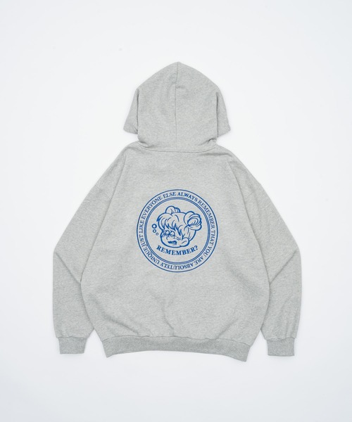 REMEMBER Logo Big Hoodie Gray リメンバー パーカー - メルカリ
