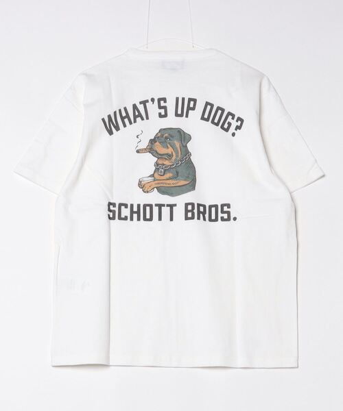 schott（ショット）の「SCHOTT- T-SHIRT CHILL ROTTWEILER（Tシャツ/カットソー・メンズ・ブラウン/ホワイト/ブラック・M/L/XL）」の12枚目の写真