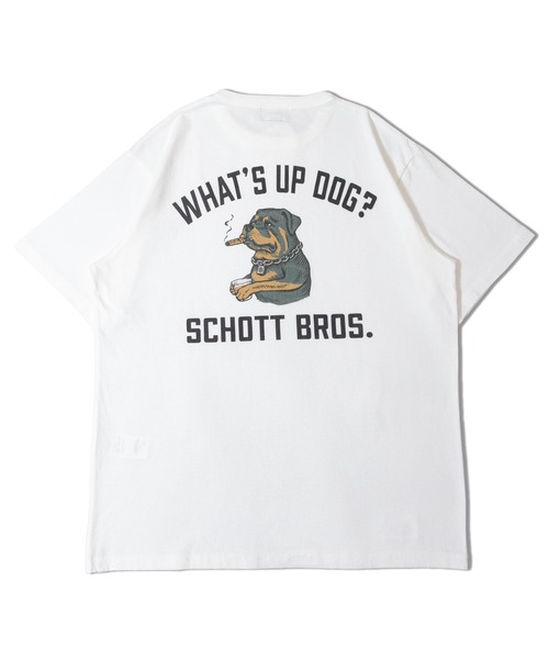schott（ショット）の「SCHOTT- T-SHIRT CHILL ROTTWEILER（Tシャツ/カットソー・メンズ・ブラウン/ホワイト/ブラック・M/L/XL）」の7枚目の写真