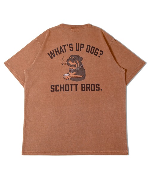 schott（ショット）の「SCHOTT- T-SHIRT CHILL ROTTWEILER（Tシャツ/カットソー・メンズ・ブラウン/ホワイト/ブラック・M/L/XL）」の5枚目の写真