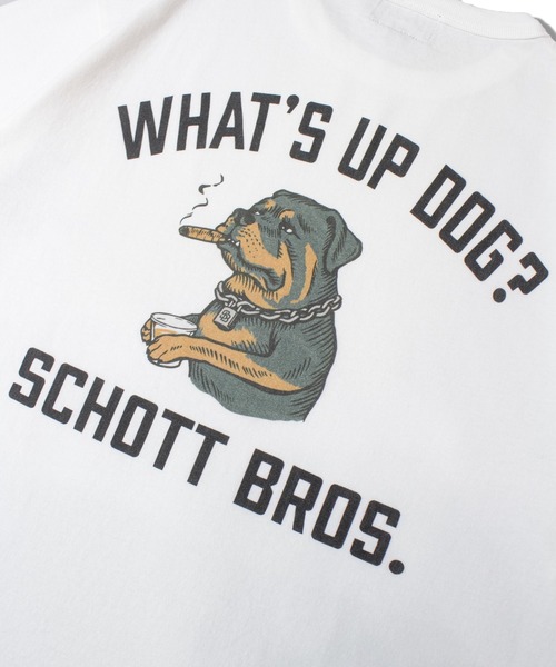 schott（ショット）の「SCHOTT- T-SHIRT CHILL ROTTWEILER（Tシャツ/カットソー・メンズ・ブラウン/ホワイト/ブラック・M/L/XL）」の9枚目の写真