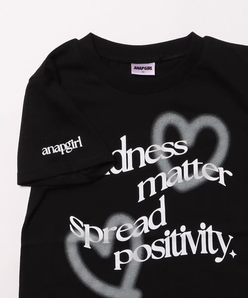tシャツ メッセージプリントスウェットカットソー レディース ANAP GiRL（アナップガール）の「ハートスプレーメッセージ