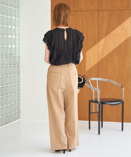 SLOBE IENA（スローブイエナ）の「《追加2》ラミーフリルピンタックブラウス（シャツ/ブラウス・レディース・ホワイト/カーキ/ブラック・FREE）」の9枚目の写真