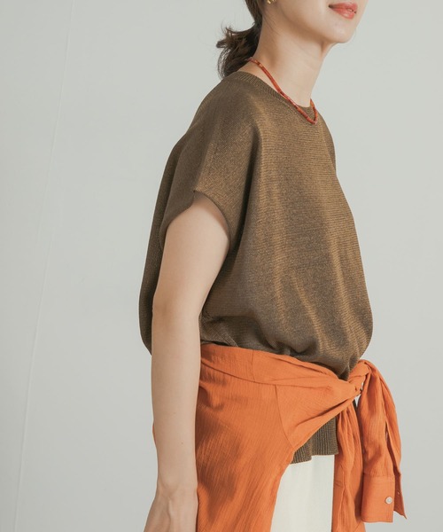 URBAN RESEARCH DOORS（アーバンリサーチドアーズ）の「ウォッシャブルドライニット（ニット/セーター・レディース・ブラック/ブラウン・MEDIUM）」の19枚目の写真