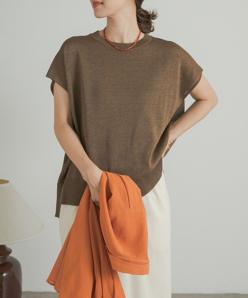 URBAN RESEARCH DOORS（アーバンリサーチドアーズ）の「ウォッシャブルドライニット（ニット/セーター・レディース・ブラック/ブラウン・MEDIUM）」の18枚目の写真