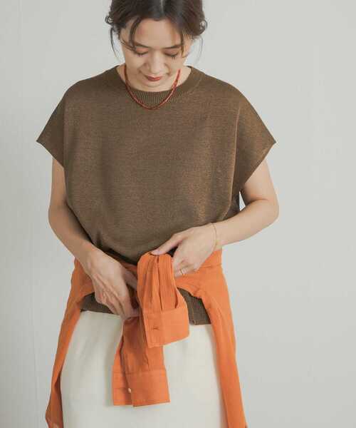 URBAN RESEARCH DOORS（アーバンリサーチドアーズ）の「ウォッシャブルドライニット（ニット/セーター・レディース・ブラック/ブラウン・MEDIUM）」の17枚目の写真