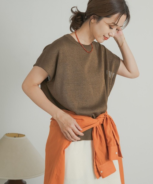 URBAN RESEARCH DOORS（アーバンリサーチドアーズ）の「ウォッシャブルドライニット（ニット/セーター・レディース・ブラック/ブラウン・MEDIUM）」の16枚目の写真