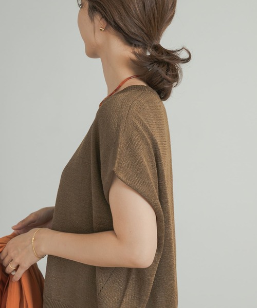 URBAN RESEARCH DOORS（アーバンリサーチドアーズ）の「ウォッシャブルドライニット（ニット/セーター・レディース・ブラック/ブラウン・MEDIUM）」の15枚目の写真