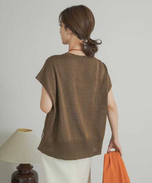 URBAN RESEARCH DOORS（アーバンリサーチドアーズ）の「ウォッシャブルドライニット（ニット/セーター・レディース・ブラック/ブラウン・MEDIUM）」の13枚目の写真