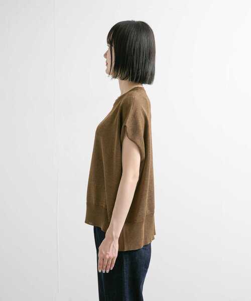 URBAN RESEARCH DOORS（アーバンリサーチドアーズ）の「ウォッシャブルドライニット（ニット/セーター・レディース・ブラック/ブラウン・MEDIUM）」の7枚目の写真