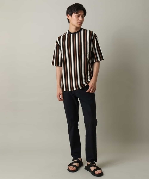 a.v.v(アーヴェヴェ)の「【主役TOPS】ストライプワイドシルエットカットソー(Tシャツ/カットソー・メンズ・チャコールグレー/ブラック・48/46)」の11枚目の写真