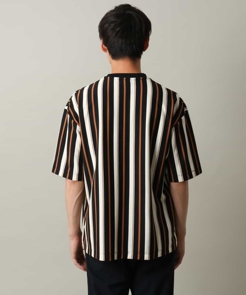 a.v.v(アーヴェヴェ)の「【主役TOPS】ストライプワイドシルエットカットソー(Tシャツ/カットソー・メンズ・チャコールグレー/ブラック・48/46)」の4枚目の写真