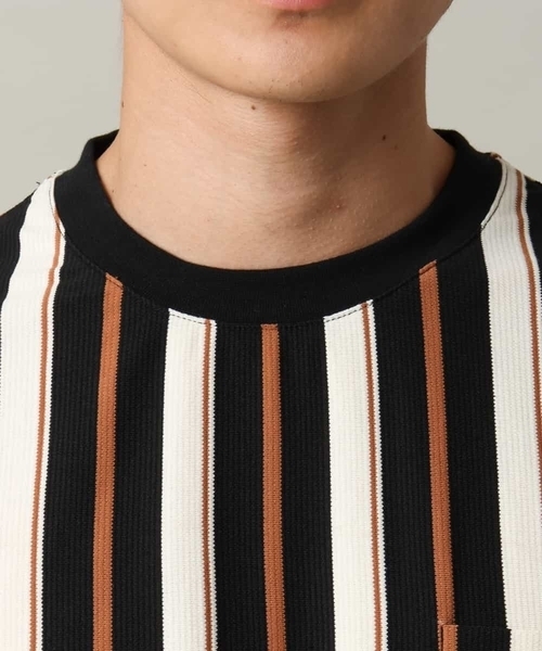 a.v.v(アーヴェヴェ)の「【主役TOPS】ストライプワイドシルエットカットソー(Tシャツ/カットソー・メンズ・チャコールグレー/ブラック・48/46)」の3枚目の写真