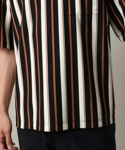 a.v.v(アーヴェヴェ)の「【主役TOPS】ストライプワイドシルエットカットソー(Tシャツ/カットソー・メンズ・チャコールグレー/ブラック・48/46)」の18枚目の写真