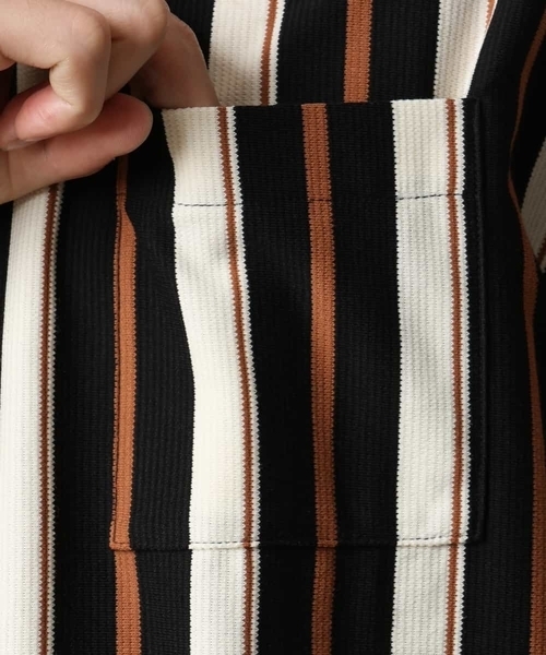 a.v.v(アーヴェヴェ)の「【主役TOPS】ストライプワイドシルエットカットソー(Tシャツ/カットソー・メンズ・チャコールグレー/ブラック・48/46)」の17枚目の写真