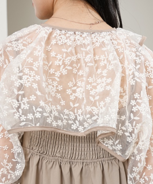 Lace Ladies（レースレディース）の「レース ボレロ付き 2WAY キャミソール ワンピース（ワンピース・レディース・アイボリー/ブラック・S/FREE）」の4枚目の写真
