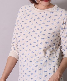 (LK)【JEMORGAN】【パックT】小花柄 ワッフル 長袖 Tシャツ