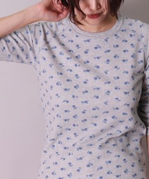 JEMORGAN（ジェーイーモーガン）の「(LK)【JEMORGAN】【パックT】小花柄 ワッフル 長袖 Tシャツ（Tシャツ/カットソー）」