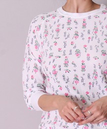 (LK)【JEMORGAN】【パックT】小花柄 ワッフル 長袖 Tシャツ