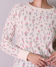 (LK)【JEMORGAN】【パックT】小花柄 ワッフル 長袖 Tシャツ