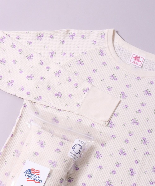 JEMORGAN（ジェーイーモーガン）の「(LK)【JEMORGAN】【パックT】小花柄 ワッフル 長袖 Tシャツ（Tシャツ/カットソー・レディース・ブルー系2/ブルー系1/パープル系1/ピンク系1/ブルー系3/パープル系2/ブルー系6/ブルー系4/ピンク系6/ブルー系5/ピンク系5/ピンク系4・FREE）」の15枚目の写真